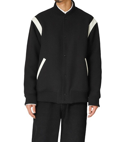 marka（マーカ）の「marka / マーカ：別注 PUFFED AWARD JACKET - 1/14 wool vintage double cloth -：M24C-15BL02C-ARK[COR]（スタジャン・メンズ・ダークブラウン・2(M)）」の10枚目の写真