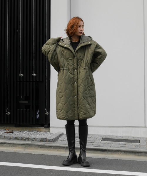 ジャケット・アウター My Shawty quilt hoodie coat quilt hoodie coat（ダウンジャケット/コート）｜My shawty