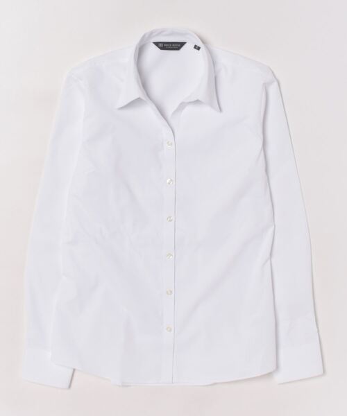 TOKYO SHIRTS（トウキョウシャツ）の「透け防止 形態安定ノーアイロン スキッパー 長袖ビジネスワイシャツ 白無地（ビジネスシャツ・レディース・ホワイト・S/M/L/LL/XL）」の2枚目の写真