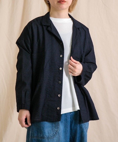 レディース　Brocante　ブロカント　DOMINGO ドミンゴ　80sリップル エールシャツ オープンカラーシャツ　シャツブラウス　36-0317Z Brocante / ブロカント] 80sリップル エールシャツ | Domingo