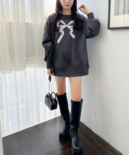 one after another NICE CLAUP(ワンアフターアナザーナイスクラップ)の「ねこちゃんアソートスウェット(スウェット・レディース・ホワイト系その他2/チャコールグレー/サックスブルー/ホワイト系その他・FREE)」の13枚目の写真