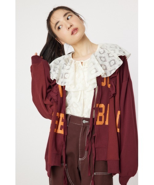 RODEO CROWNS WIDE BOWL（ロデオクラウンズワイドボウル）の「リメイクSWカーディガン（カーディガン/ボレロ・レディース・ライトブラック/杢グレー/マジェンタ・FREE）」の4枚目の写真