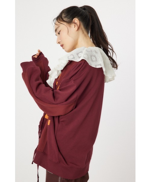 RODEO CROWNS WIDE BOWL（ロデオクラウンズワイドボウル）の「リメイクSWカーディガン（カーディガン/ボレロ・レディース・ライトブラック/杢グレー/マジェンタ・FREE）」の7枚目の写真