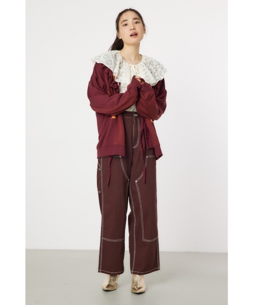 RODEO CROWNS WIDE BOWL（ロデオクラウンズワイドボウル）の「リメイクSWカーディガン（カーディガン/ボレロ・レディース・ライトブラック/杢グレー/マジェンタ・FREE）」の9枚目の写真