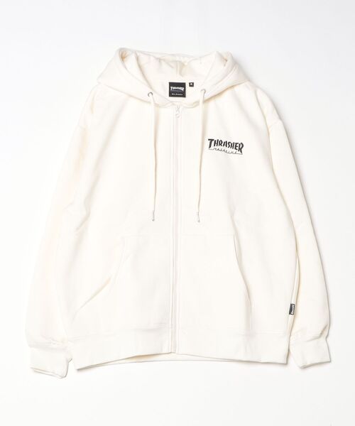 THRASHER(スラッシャー)の「『THRASHER/スラッシャー』裏起毛/FULL ZIP HOODIE長袖 パーカー (パーカー・レディース・アッシュグレー/ブラック/アイボリー/ブラウン・L/M)」の2枚目の写真