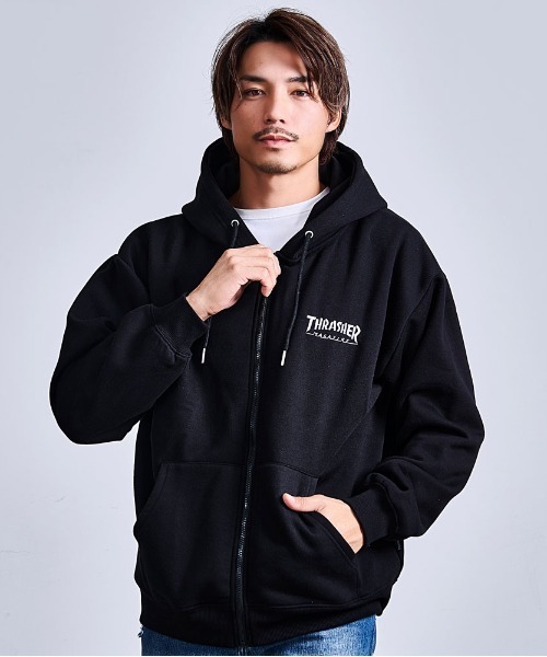 THRASHER(スラッシャー)の「『THRASHER/スラッシャー』裏起毛/FULL ZIP HOODIE長袖 パーカー (パーカー・レディース・アッシュグレー/ブラック/アイボリー/ブラウン・L/M)」の14枚目の写真