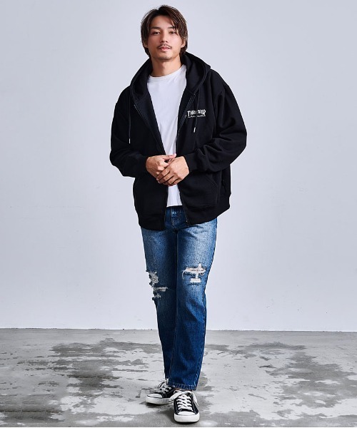 THRASHER(スラッシャー)の「『THRASHER/スラッシャー』裏起毛/FULL ZIP HOODIE長袖 パーカー (パーカー・レディース・アッシュグレー/ブラック/アイボリー/ブラウン・L/M)」の15枚目の写真