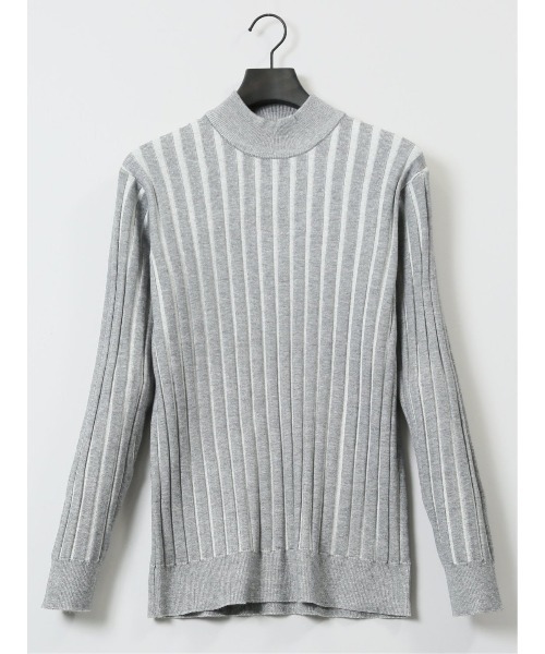 【セール】レノマ オム ストレッチ ハンドウォッシャブル 針抜きプレーティング モックネック ニット（ニット/セーター）｜renoma HOMME（レノマオム）