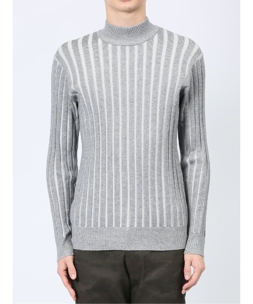 【セール】レノマ オム ストレッチ ハンドウォッシャブル 針抜きプレーティング モックネック ニット（ニット/セーター）｜renoma HOMME（レノマオム）