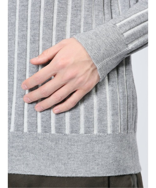 【セール】レノマ オム ストレッチ ハンドウォッシャブル 針抜きプレーティング モックネック ニット（ニット/セーター）｜renoma HOMME（レノマオム）