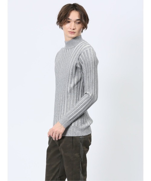 【セール】レノマ オム ストレッチ ハンドウォッシャブル 針抜きプレーティング モックネック ニット（ニット/セーター）｜renoma HOMME（レノマオム）