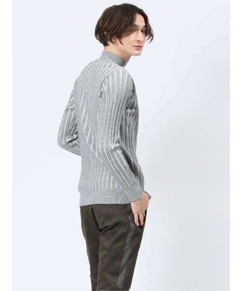 【セール】レノマ オム ストレッチ ハンドウォッシャブル 針抜きプレーティング モックネック ニット（ニット/セーター）｜renoma HOMME（レノマオム）