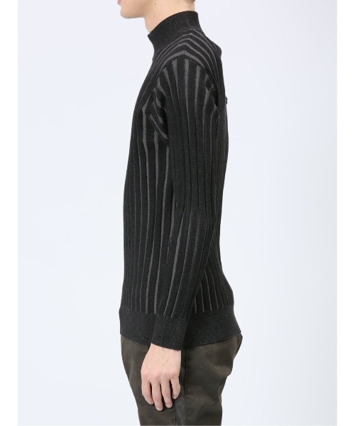 【セール】レノマ オム ストレッチ ハンドウォッシャブル 針抜きプレーティング モックネック ニット（ニット/セーター）｜renoma HOMME（レノマオム）