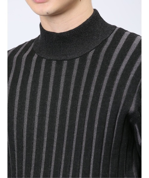 【セール】レノマ オム ストレッチ ハンドウォッシャブル 針抜きプレーティング モックネック ニット（ニット/セーター）｜renoma HOMME（レノマオム）