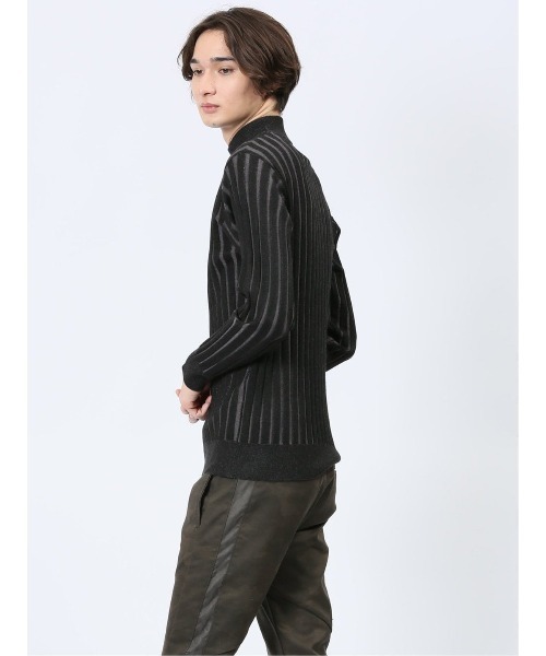 【セール】レノマ オム ストレッチ ハンドウォッシャブル 針抜きプレーティング モックネック ニット（ニット/セーター）｜renoma HOMME（レノマオム）