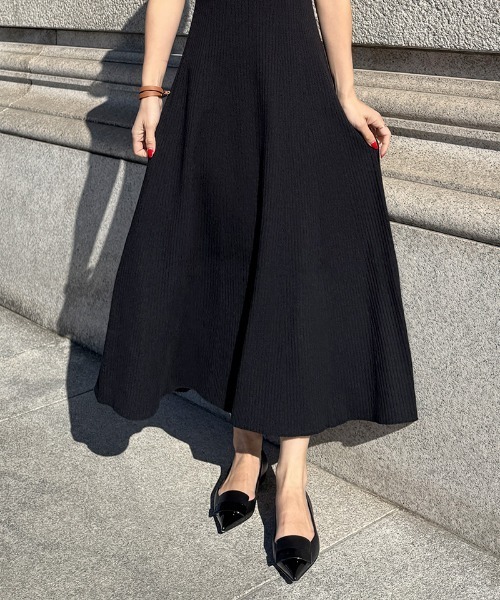 JENNE（ジェンヌ）の「細見えリブワンピース（ワンピース・レディース・ブルー/ブラック/ネイビー・SMALL/LARGE/MEDIUM）」の8枚目の写真