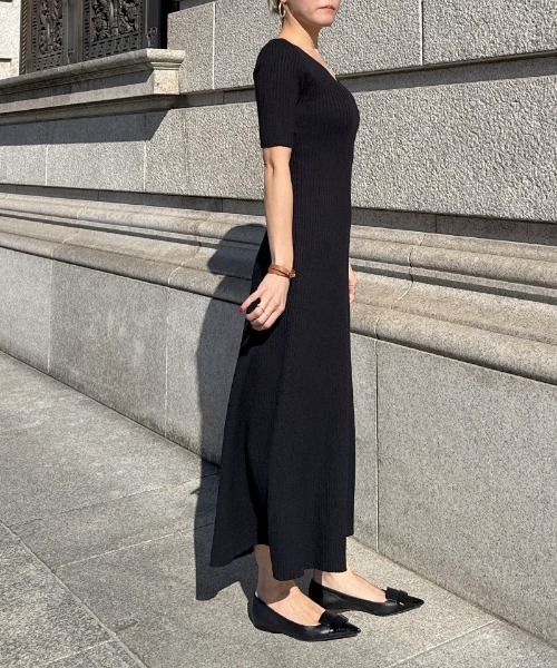 JENNE（ジェンヌ）の「細見えリブワンピース（ワンピース・レディース・ブルー/ブラック/ネイビー・SMALL/LARGE/MEDIUM）」の9枚目の写真
