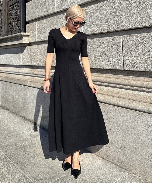 JENNE（ジェンヌ）の「細見えリブワンピース（ワンピース・レディース・ブルー/ブラック/ネイビー・SMALL/LARGE/MEDIUM）」の10枚目の写真