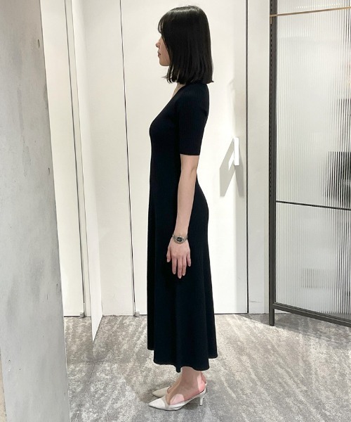 JENNE（ジェンヌ）の「細見えリブワンピース（ワンピース・レディース・ブルー/ブラック/ネイビー・SMALL/LARGE/MEDIUM）」の14枚目の写真