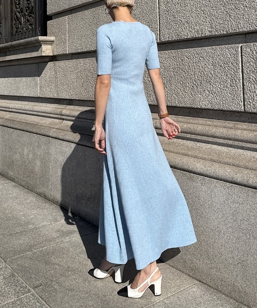JENNE（ジェンヌ）の「細見えリブワンピース（ワンピース・レディース・ブルー/ブラック/ネイビー・SMALL/LARGE/MEDIUM）」の17枚目の写真