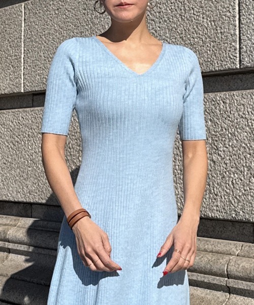 JENNE（ジェンヌ）の「細見えリブワンピース（ワンピース・レディース・ブルー/ブラック/ネイビー・SMALL/LARGE/MEDIUM）」の18枚目の写真
