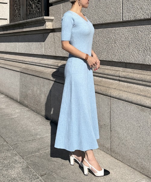 JENNE（ジェンヌ）の「細見えリブワンピース（ワンピース・レディース・ブルー/ブラック/ネイビー・SMALL/LARGE/MEDIUM）」の20枚目の写真