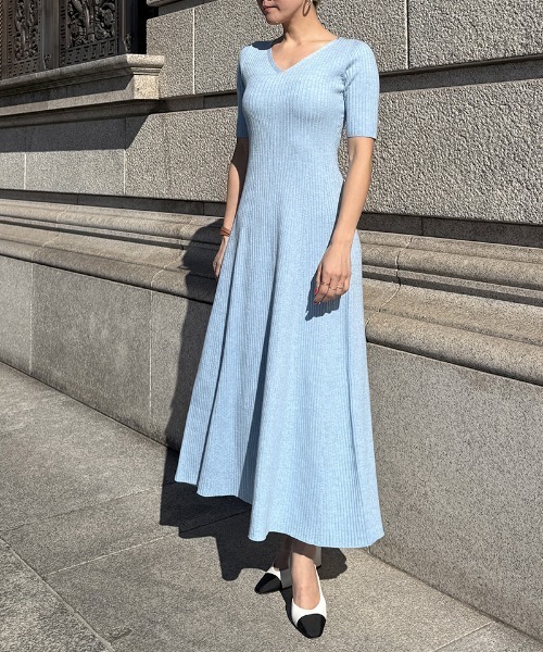JENNE（ジェンヌ）の「細見えリブワンピース（ワンピース・レディース・ブルー/ブラック/ネイビー・SMALL/LARGE/MEDIUM）」の21枚目の写真