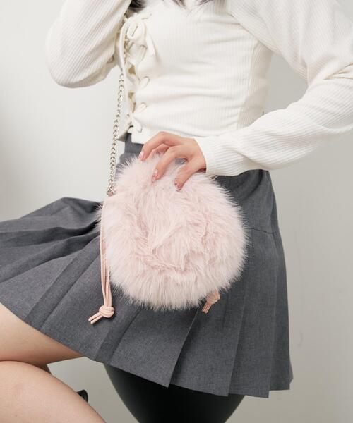 WEGO（ウィゴー）の「WEGO/ファー巾着チェーンショルダー（ショルダーバッグ・レディース・ホワイト/ブラック/グレー系その他/ブラウン系その他/ピンク・FREE）」の20枚目の写真