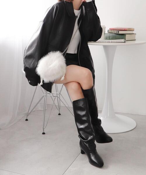 WEGO（ウィゴー）の「WEGO/ファー巾着チェーンショルダー（ショルダーバッグ・レディース・ホワイト/ブラック/グレー系その他/ブラウン系その他/ピンク・FREE）」の7枚目の写真