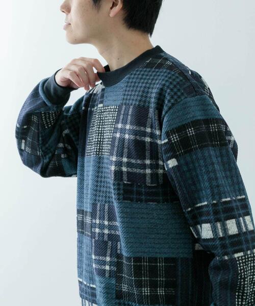 ITEMS URBANRESEARCH(アイテムズ アーバンリサーチ)の「ニットフリース 総柄スウェット トップス(スウェット・メンズ・その他1/その他2/チェック・MEDIUM/LARGE)」の5枚目の写真