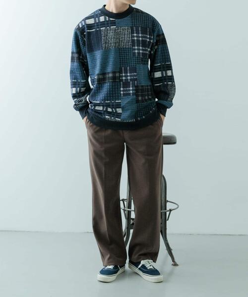 ITEMS URBANRESEARCH(アイテムズ アーバンリサーチ)の「ニットフリース 総柄スウェット トップス(スウェット・メンズ・その他1/その他2/チェック・MEDIUM/LARGE)」の7枚目の写真
