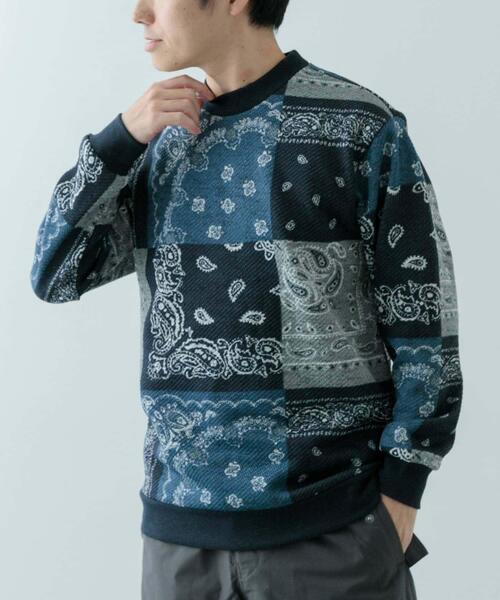 ITEMS URBANRESEARCH(アイテムズ アーバンリサーチ)の「ニットフリース 総柄スウェット トップス(スウェット・メンズ・その他1/その他2/チェック・MEDIUM/LARGE)」の14枚目の写真