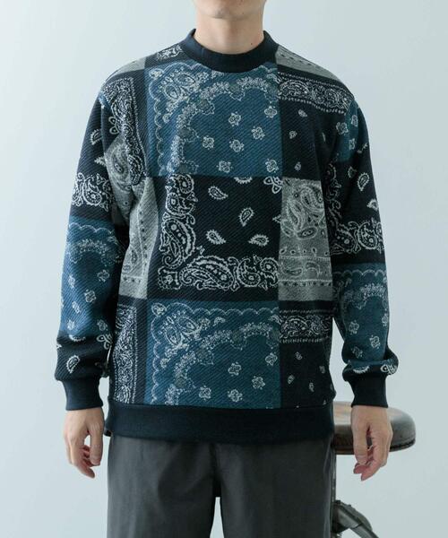 ITEMS URBANRESEARCH(アイテムズ アーバンリサーチ)の「ニットフリース 総柄スウェット トップス(スウェット・メンズ・その他1/その他2/チェック・MEDIUM/LARGE)」の17枚目の写真