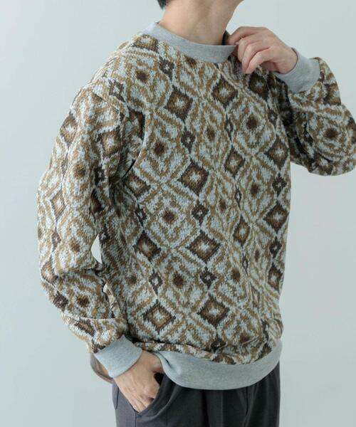 ITEMS URBANRESEARCH(アイテムズ アーバンリサーチ)の「ニットフリース 総柄スウェット トップス(スウェット・メンズ・その他1/その他2/チェック・MEDIUM/LARGE)」の22枚目の写真