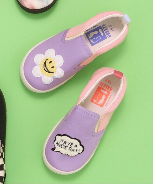 BREEZE（ブリーズ）の「左右迷わない！スリッポン（スニーカー・キッズ・グリーン/オレンジ/ブラック/パープル・15 /18/17/19/14/16）」の3枚目の写真