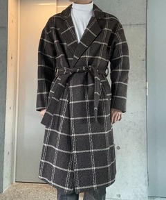 セール】チェック柄配色パイピング トレンチコート（トレンチ