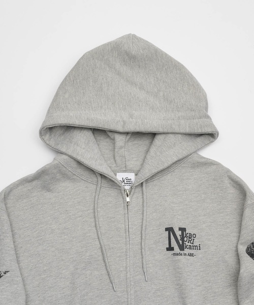 kaoyorinakami（カオヨリナカミ）の「zip parka / スターハートジップパーカー（パーカー・メンズ・ブラック/グレー・SMALL/MEDIUM/LARGE/X-LARGE）」の16枚目の写真