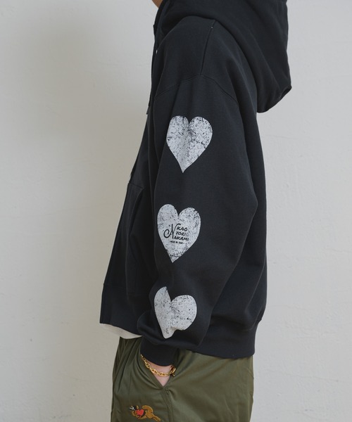 大人気！mnml★ディスカバー ハーモニー パーカー zip parka / スターハートジップパーカー（パーカー