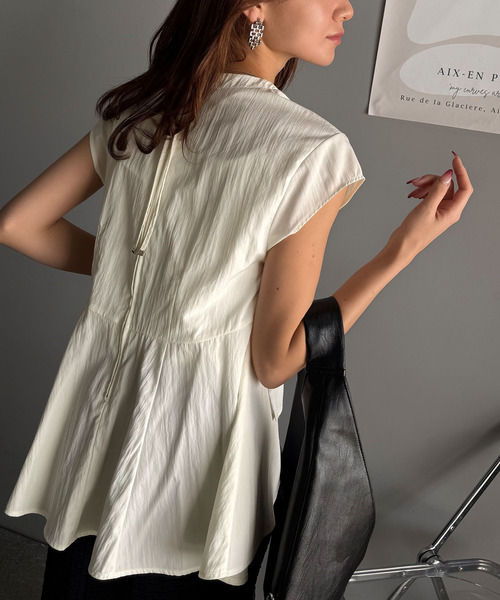 セール】大人かわいい◎フリル使いフレアペプラムトップス（半袖