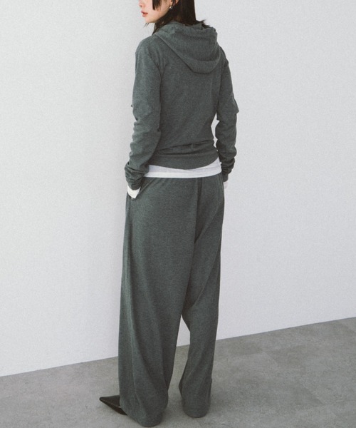 HANNE（アン）の「フーディーリブロンTEE（Tシャツ/カットソー・レディース・グレー/レッド・FREE）」の7枚目の写真