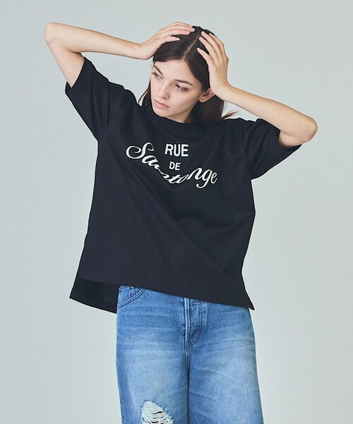 GRACE CLASS(グレースクラス)の「レタードプリントTシャツ(Tシャツ/カットソー・レディース・ブラック/ホワイト・36)」の2枚目の写真