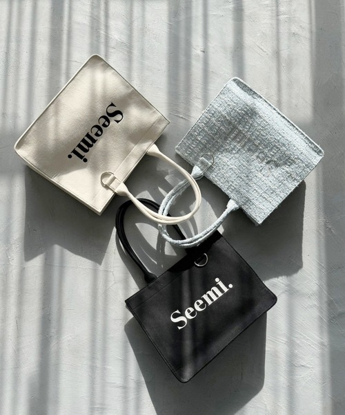 Seemi. byNICECLAUP（ シーミーバイナイスクラップ）の「【Seemi.】ロゴトートバッグ（トートバッグ・レディース・アイボリー/サックスブルー/ブラック・FREE）」の16枚目の写真