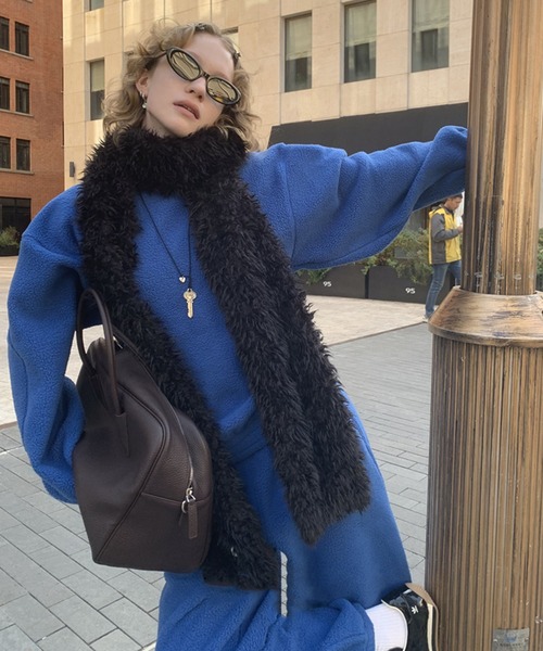 セール】【LONSLAN】ボリュームファーロングマフラー LON24a150