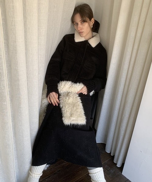 セール】【LONSLAN】ボリュームファーロングマフラー LON24a150