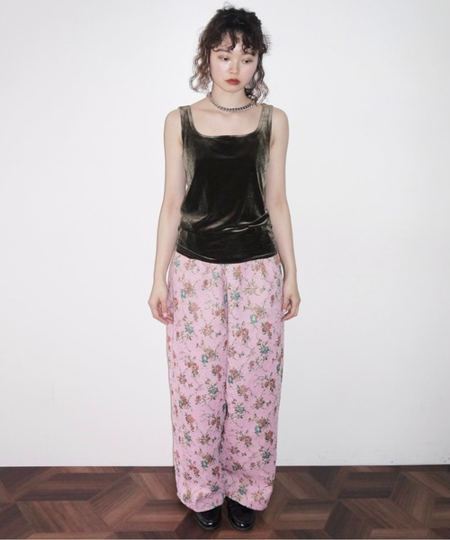 musubore(ムスボレ)の「ruffle wide PT / ラッフルワイドパンツ(スラックス・レディース・ブラック/ピンク・1/0)」の8枚目の写真