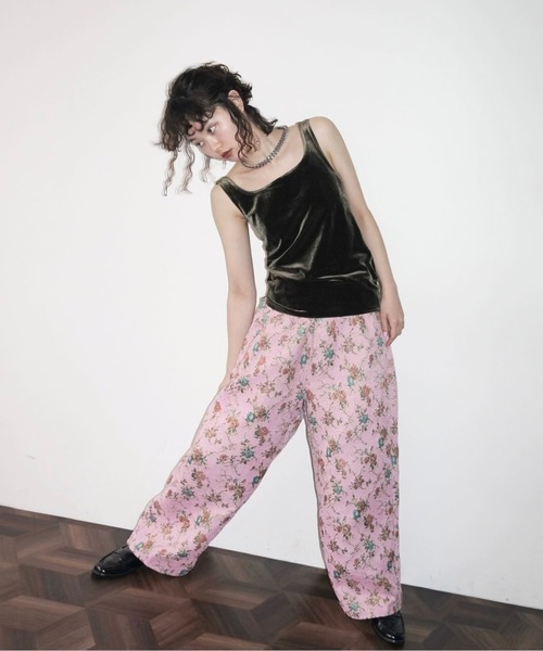 musubore(ムスボレ)の「ruffle wide PT / ラッフルワイドパンツ(スラックス・レディース・ブラック/ピンク・1/0)」の12枚目の写真