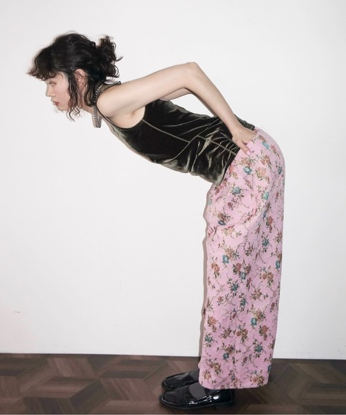 musubore(ムスボレ)の「ruffle wide PT / ラッフルワイドパンツ(スラックス・レディース・ブラック/ピンク・1/0)」の9枚目の写真