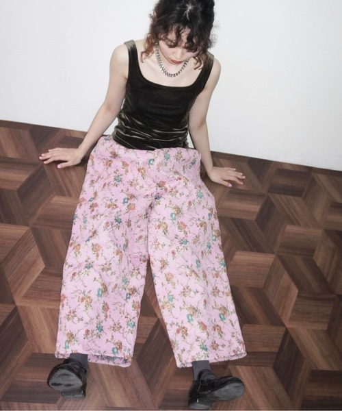 musubore(ムスボレ)の「ruffle wide PT / ラッフルワイドパンツ(スラックス・レディース・ブラック/ピンク・1/0)」の11枚目の写真