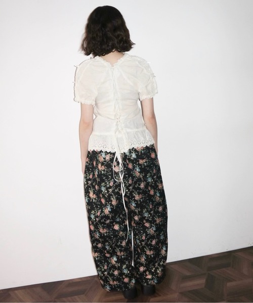 musubore(ムスボレ)の「ruffle wide PT / ラッフルワイドパンツ(スラックス・レディース・ブラック/ピンク・1/0)」の16枚目の写真