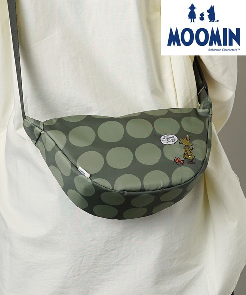 MOOMIN(ムーミン)の「【MOOMIN】(ムーミン) 手書き風ドット柄 刺繍 ショルダーバッグ RMMC-01(ショルダーバッグ・レディース・カーキ/ブラック/キャメル/ブルー/ブラック系2/スモークピンク・ONE SIZE)」の3枚目の写真